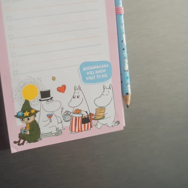 Moomins - Quaderno magnetico / lista della spesa per il frigorifero + matita (10 x 21 cm) - 5