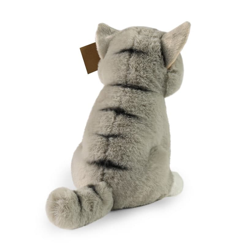 Rappa - Peluche realistico mascotte gatto grigio seduto 23 cm Eco-Friendly Soft Collection - 4