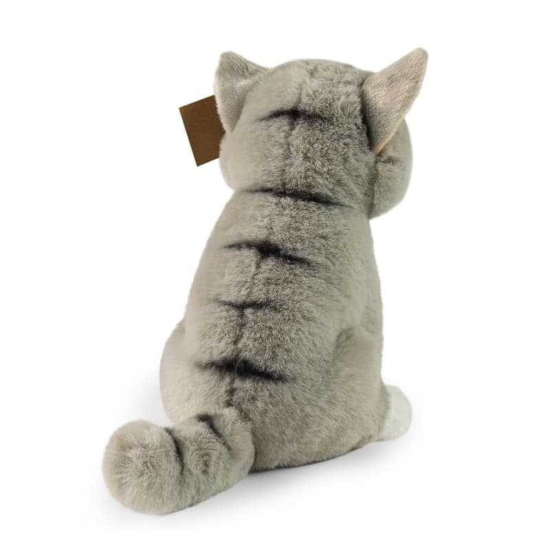 Rappa - Peluche realistico mascotte gatto grigio seduto 23 cm Eco-Friendly Soft Collection - 10