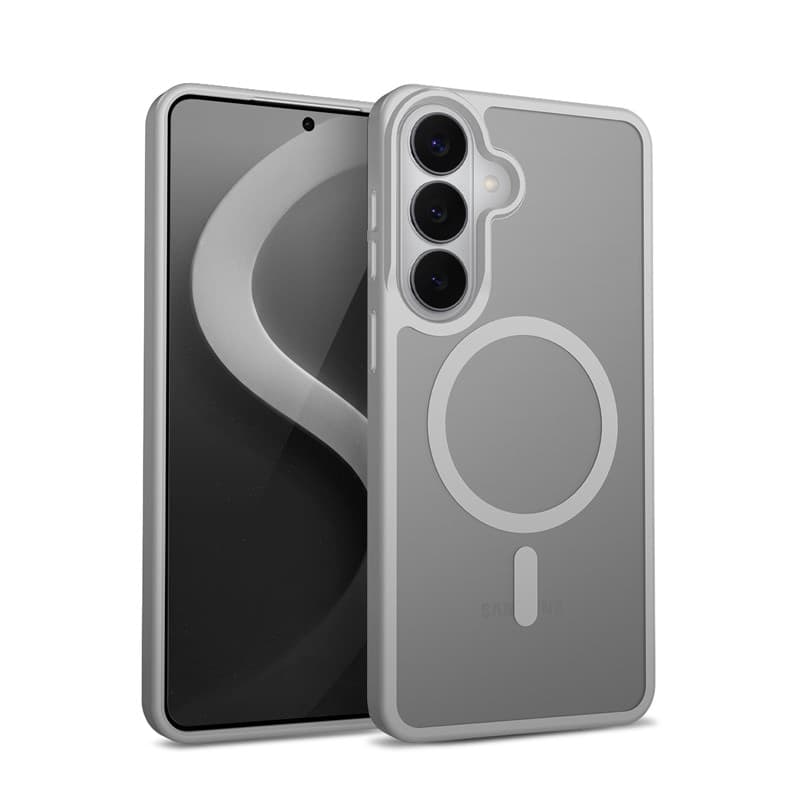 Custodia Crong Hybrid Matte Magnetic - MagSafe per Samsung Galaxy S26 (grigio) - 6