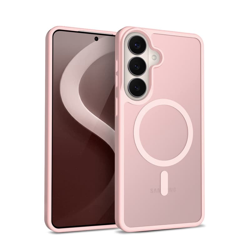 Custodia Crong Hybrid Matte Magnetic - MagSafe per Samsung Galaxy S26 (Rosa) - 5