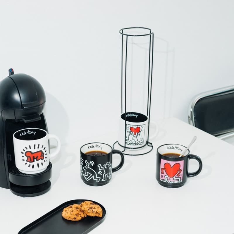 Keith Haring - Set di 4 tazze in ceramica con supporto 300 ml - 4