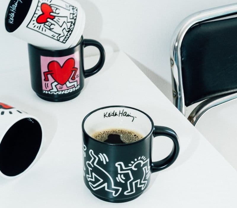 Keith Haring - Set di 4 tazze in ceramica con supporto 300 ml - 6