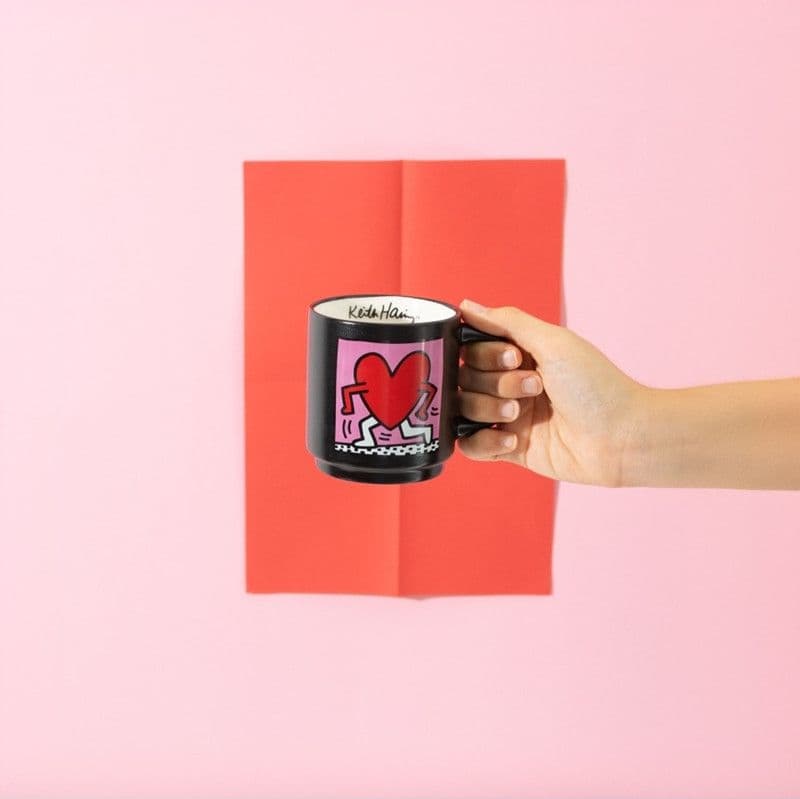 Keith Haring - Set di 4 tazze in ceramica con supporto 300 ml - 7