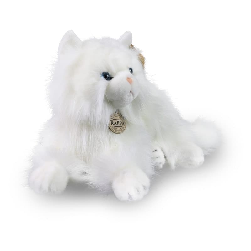 Rappa - Peluche realistico mascotte gatto persiano bianco sdraiato 30 cm Eco-Friendly - 2