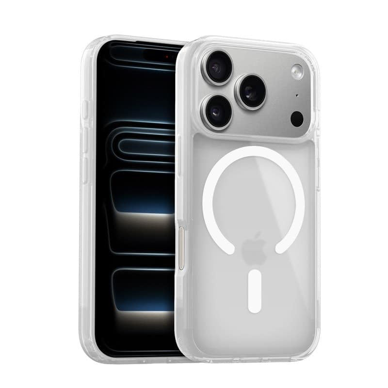 Custodia Crong Hybrid Matte Magnetic - MagSafe per iPhone 17 Pro (bianca) - 2
