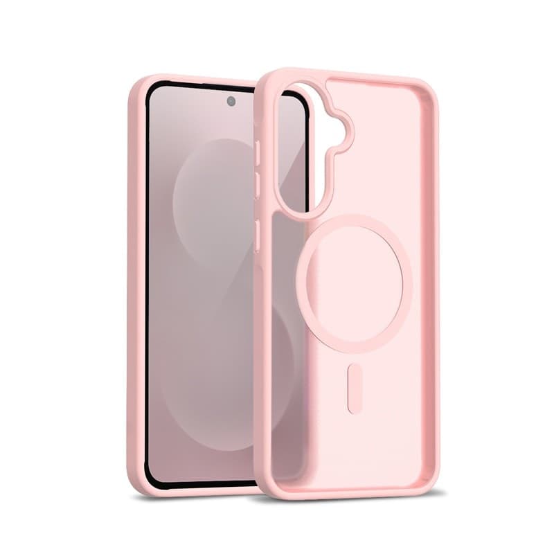 Custodia Crong Hybrid Matte Magnetic - MagSafe per Samsung Galaxy A56 (Rosa) - 5