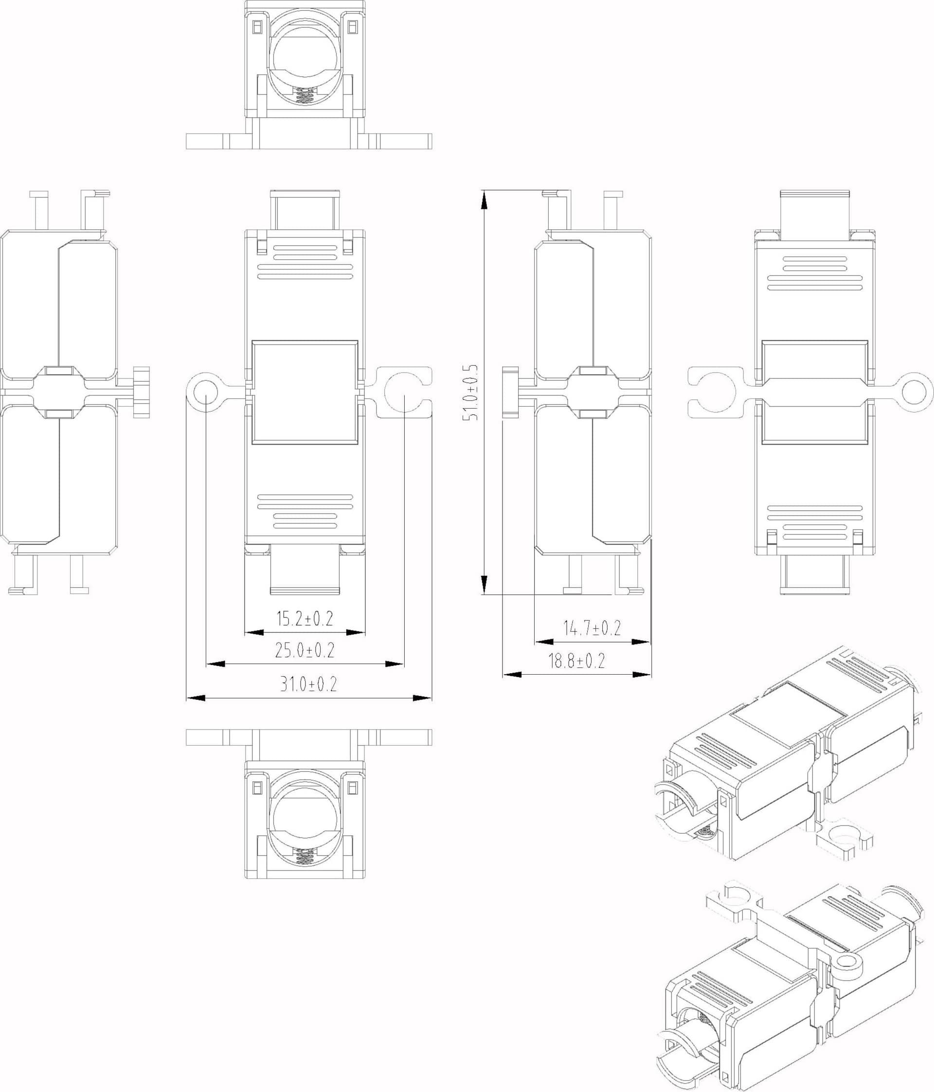 Accoppiatore Modulare Cat.6A RJ45 F/F STP 3&micro Grigio - 2