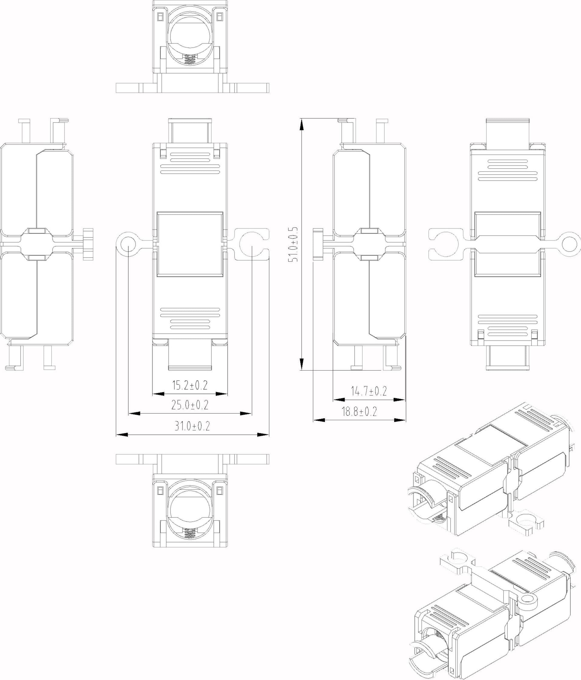 Accoppiatore Modulare Cat.6A RJ45 F/F STP 3&micro Grigio - 10