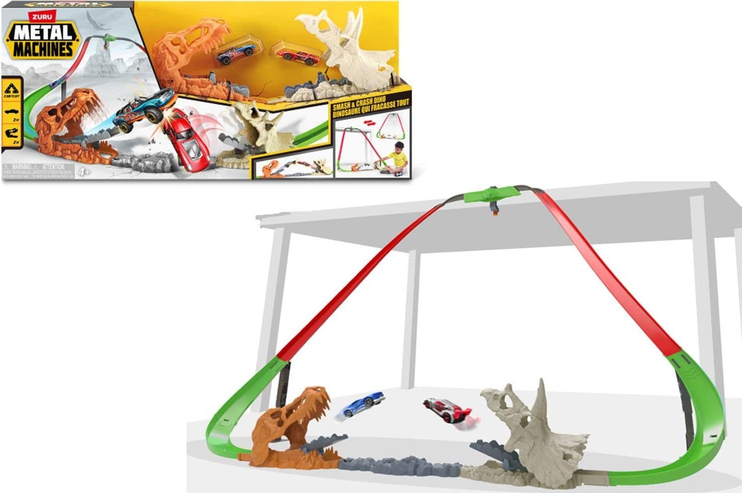 Pista Smash e Crash con 2 Auto Metal Machines