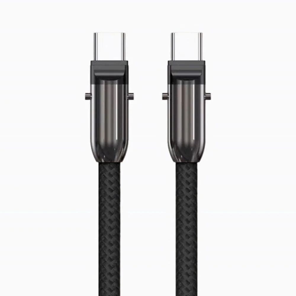 Cavo USB-C&trade Maschio Maschio con Lanyard Integrato 60W PD Nylon e Alluminio, Nero - 3