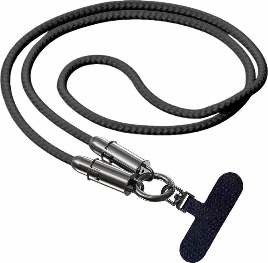 Cavo USB-C&trade Maschio Maschio con Lanyard Integrato 60W PD Nylon e Alluminio, Nero - 8