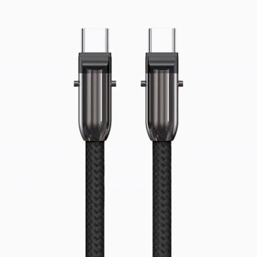Cavo USB-C&trade Maschio Maschio con Lanyard Integrato 60W PD Nylon e Alluminio, Nero - 9