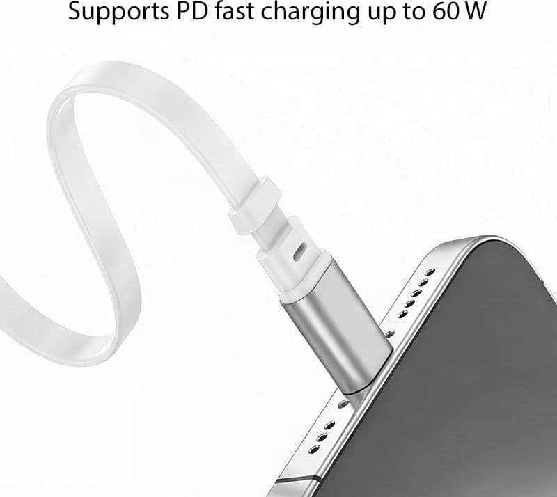 Cavo USB-C&trade Retrattile PD 60W 3A Compatibile Thunderbolt 3/4 1 metro Bianco - 6