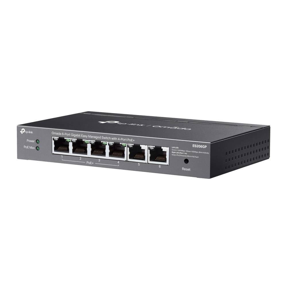 Switch 6 Porte Gigabit Easy Managed con 4 Porte PoE+, ES206GP - 6