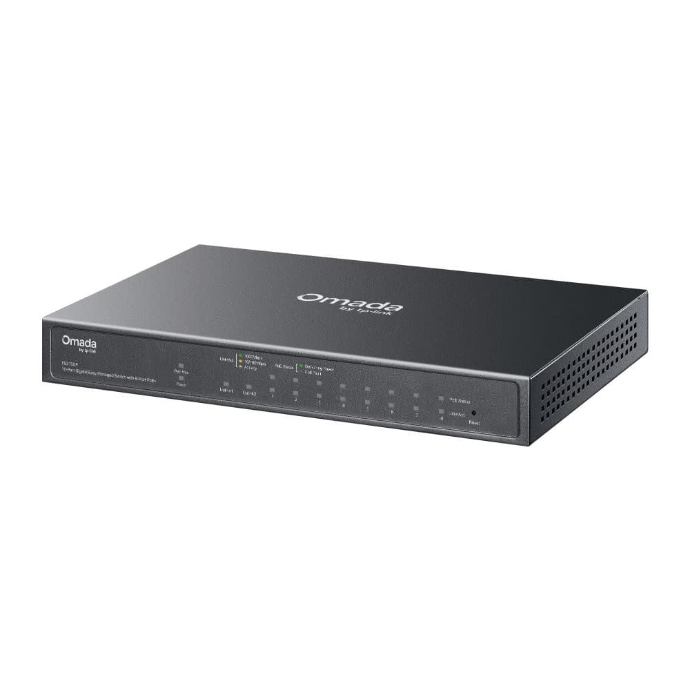 Switch 10 Porte Gigabit Easy Managed con 8 Porte PoE+, 1 SFP/RJ45 Combo, ES210GP - 7