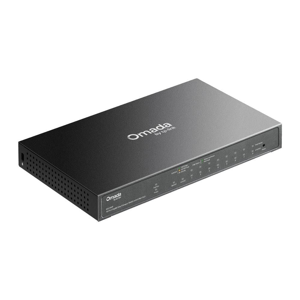 Switch 10 Porte Gigabit Easy Managed con 8 Porte PoE+, 1 SFP/RJ45 Combo, ES210GP - 8