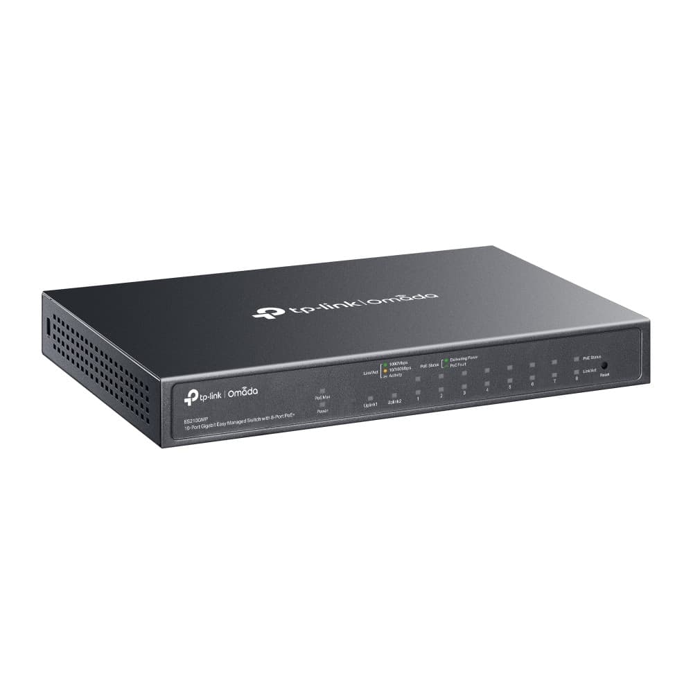 Switch 10 Porte Gigabit Easy Managed con 8 Porte PoE+, 1 SFP, 123W, ES210GMP - 6