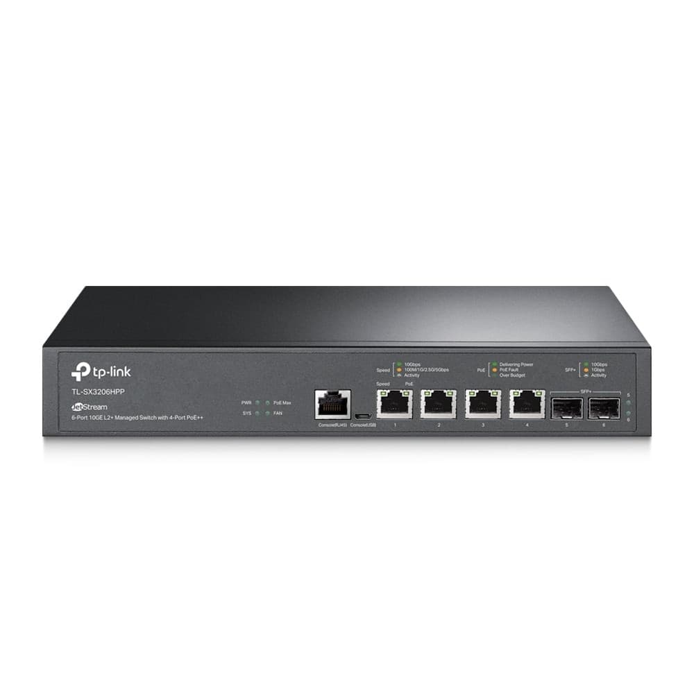 Switch Managed L2+ con 2 Porte 10 GE SFP+ e 4 Porte 10GE PoE++ Jet Stream, TL-SX3206HPP - 3