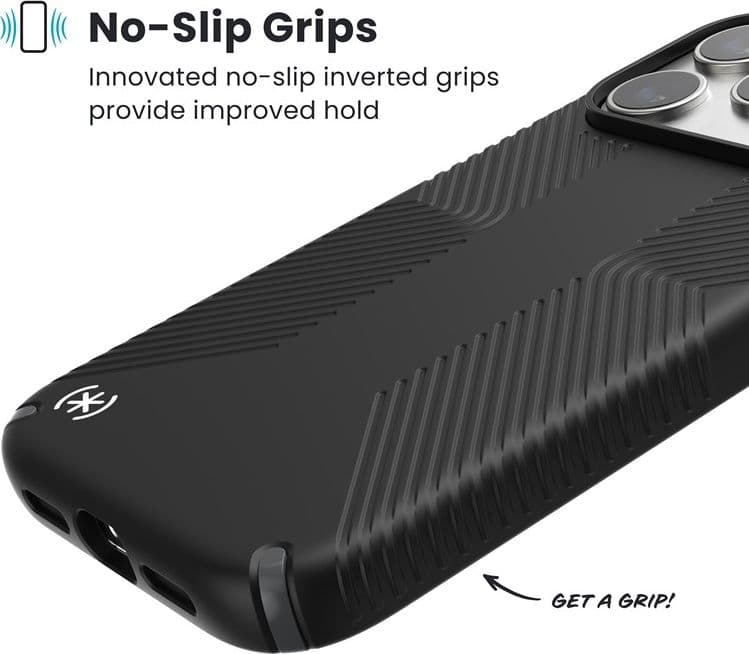 Speck Presidio2 Grip MagSafe - Custodia per iPhone 17 Pro (Nero / Grigio ardesia / Bianco) - 13