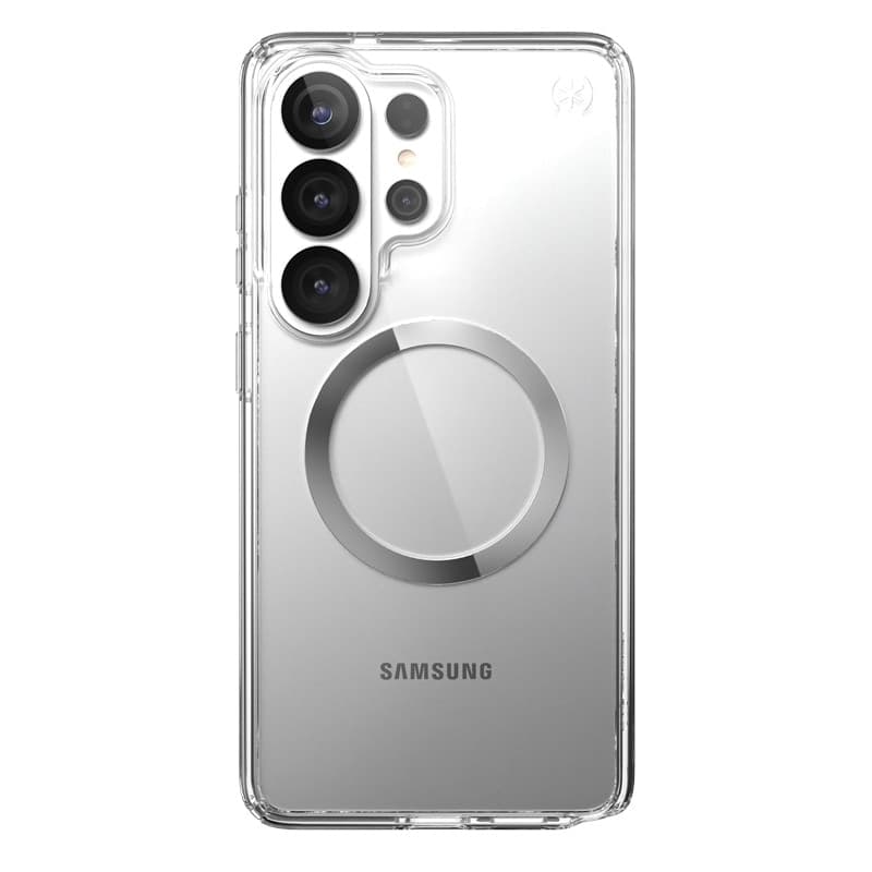 Speck Presidio Perfect-Clear Magnet - Custodia MagSafe per Samsung Galaxy S26 Ultra (Trasparente/Trasparente/Argento) - 8