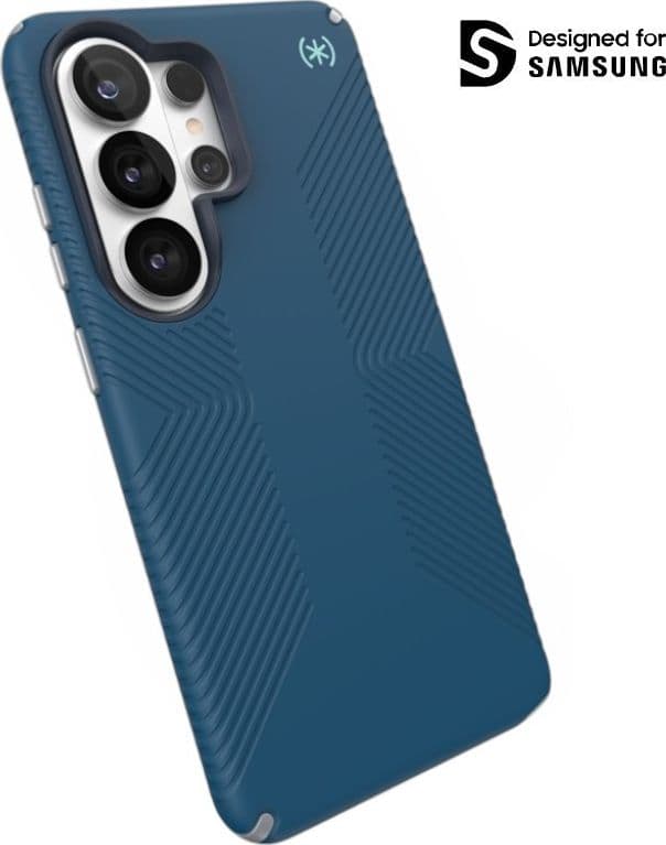 Speck Presidio2 Grip Magnet - Custodia MagSafe per Samsung Galaxy S26 Ultra (Deep Sea/Argento metallizzato/Blu magico)