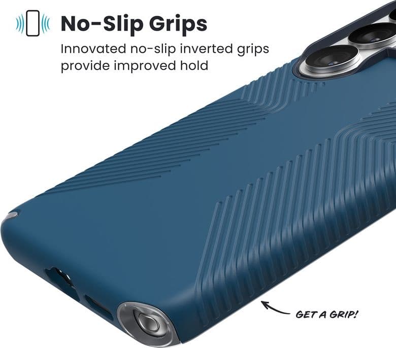 Speck Presidio2 Grip Magnet - Custodia MagSafe per Samsung Galaxy S26 Ultra (Deep Sea/Argento metallizzato/Blu magico) - 4