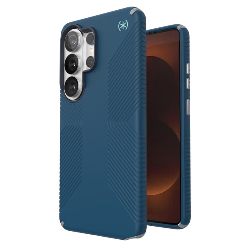 Speck Presidio2 Grip Magnet - Custodia MagSafe per Samsung Galaxy S26 Ultra (Deep Sea/Argento metallizzato/Blu magico) - 7