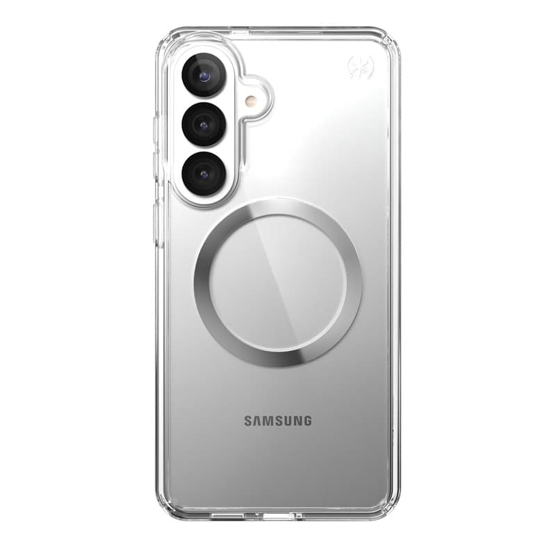 Speck Presidio Perfect-Clear Magnet - Custodia MagSafe per Samsung Galaxy S26+ (Trasparente/Trasparente/Argento) - 8