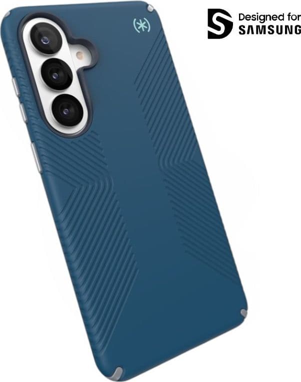 Speck Presidio2 Grip Magnet - Custodia MagSafe per Samsung Galaxy S26+ (Deep Sea/Silver Metallic/Spell Blue) - 11