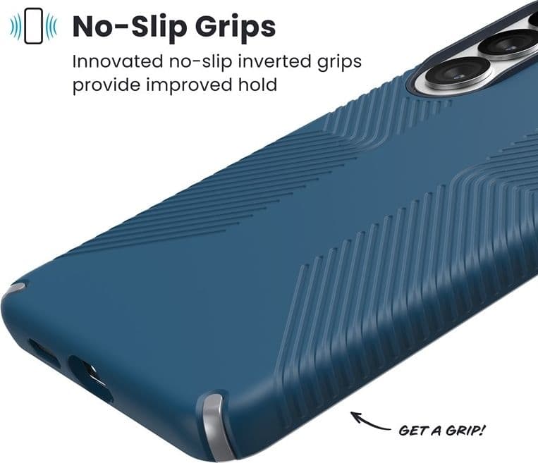 Speck Presidio2 Grip Magnet - Custodia MagSafe per Samsung Galaxy S26+ (Deep Sea/Silver Metallic/Spell Blue) - 14