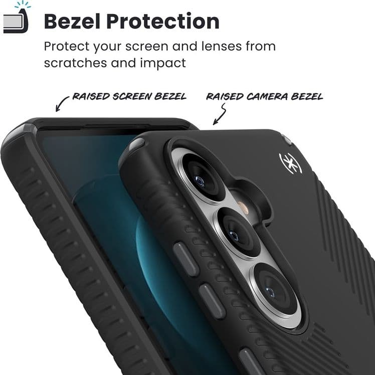 Speck Presidio2 Grip Magnet - Custodia MagSafe per Samsung Galaxy S26+ (Nero/Grigio Ardesia/Bianco) - 15