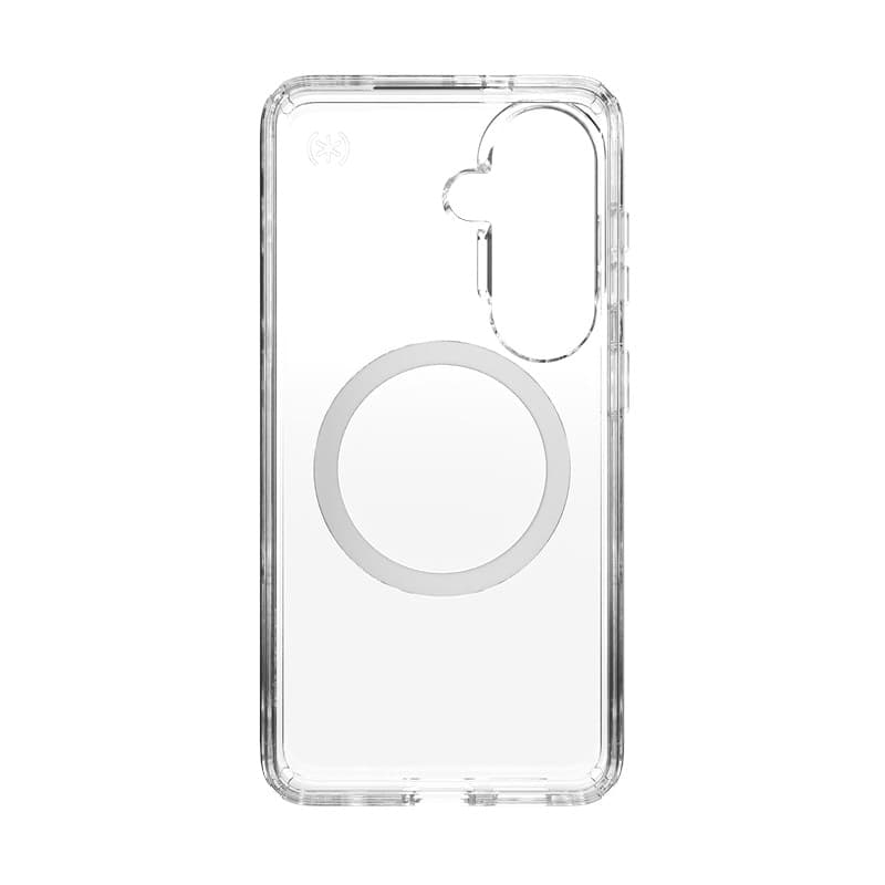 Speck Presidio Perfect-Clear Magnet - Custodia MagSafe per Samsung Galaxy S26 (Trasparente/Trasparente/Argento) - 9