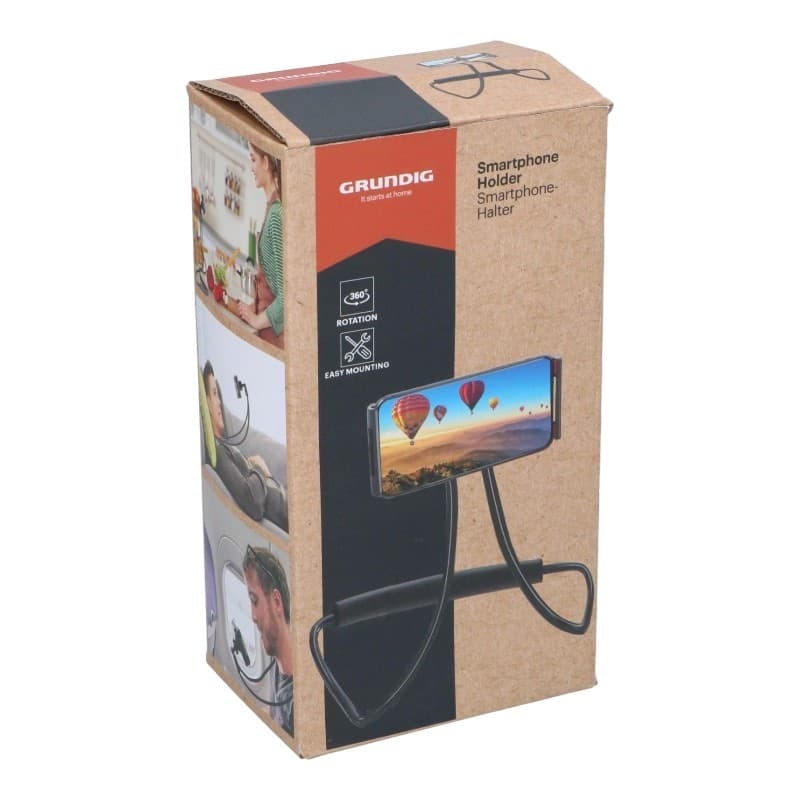 Grundig - Supporto flessibile e regolabile per smartphone (nero) - 4