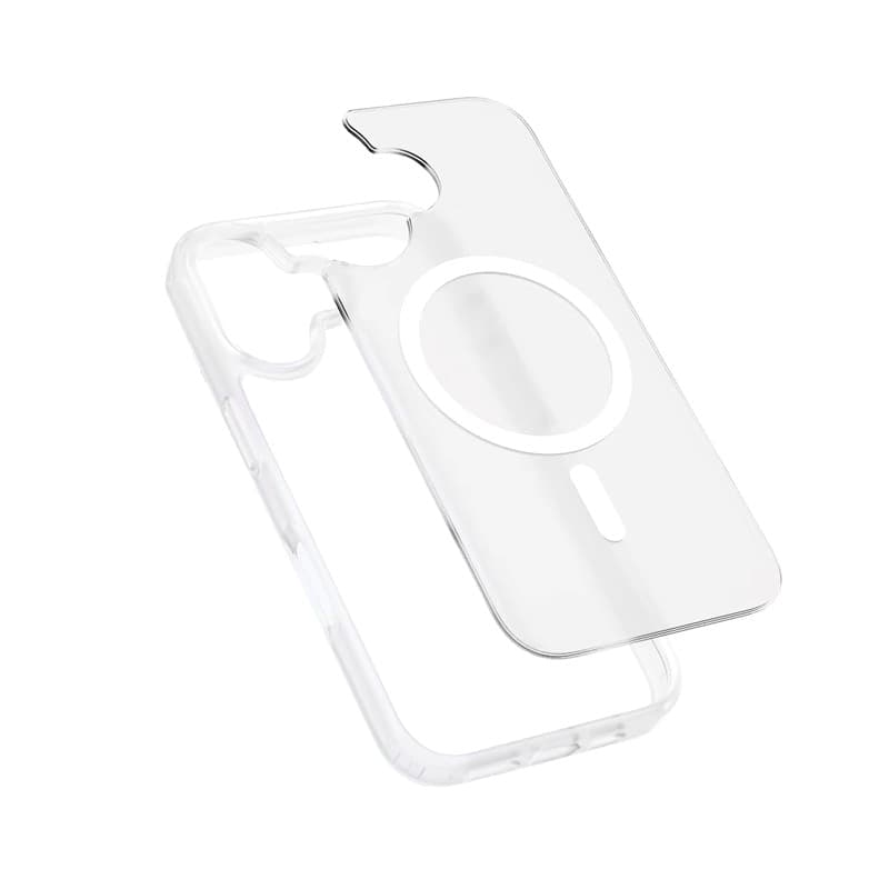 Custodia Crong Hybrid Matte Magnetic - MagSafe per iPhone 17 (bianca) - 6