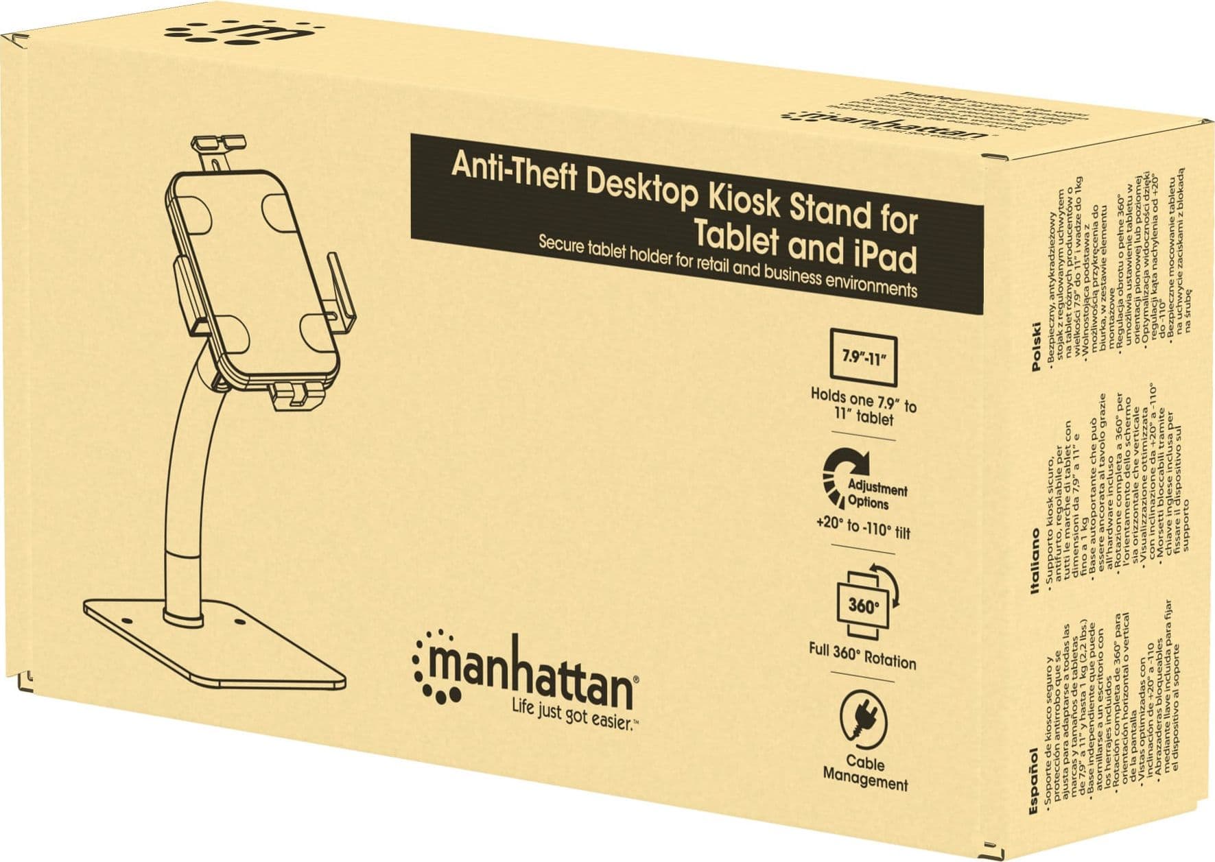 Supporto da Banco Antifurto per Tablet 7,9-11'' con Rotazione 360&deg - 2