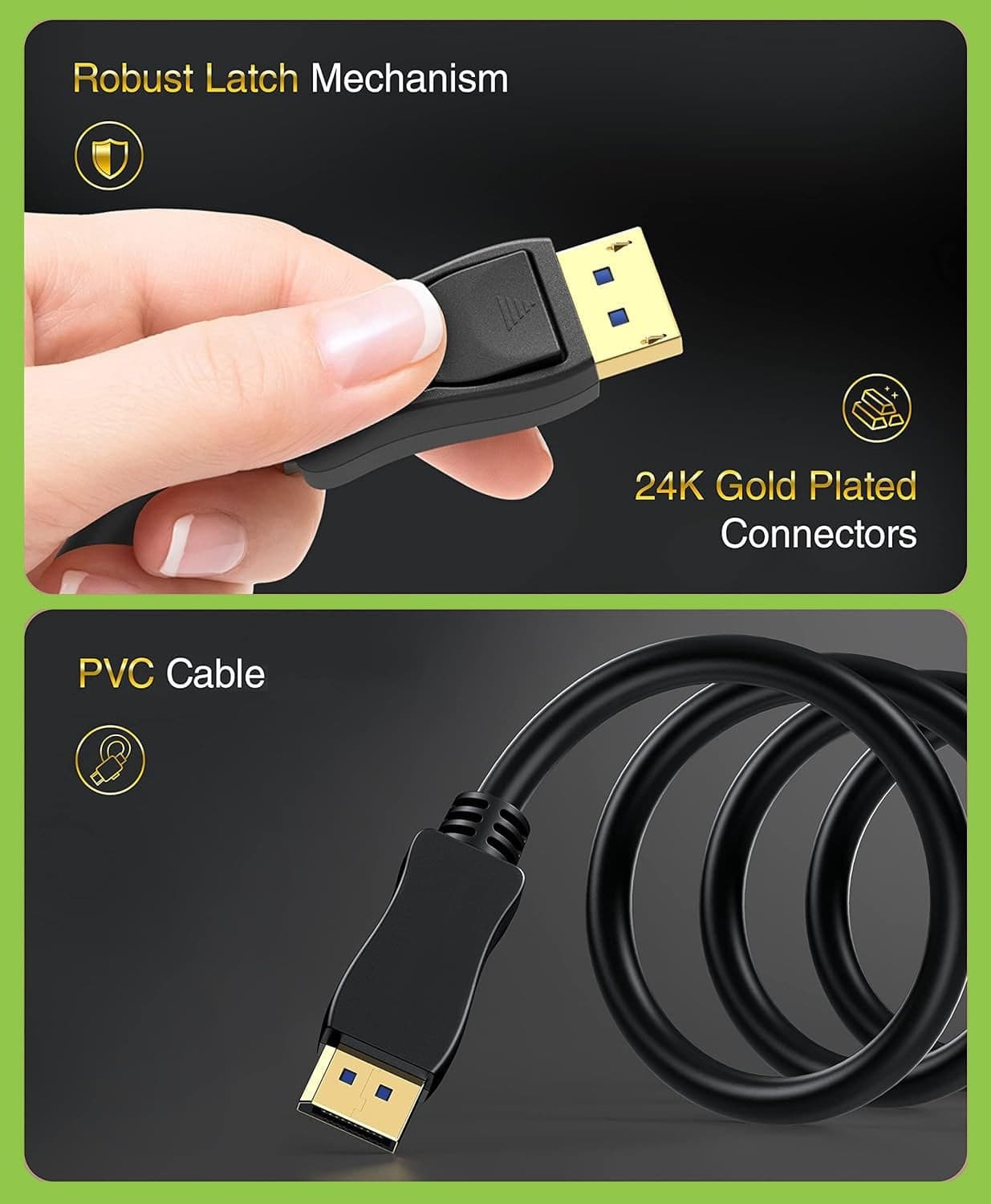Cavo Audio/Video DisplayPort 2.1 M/M 10K 2m Nero - 5