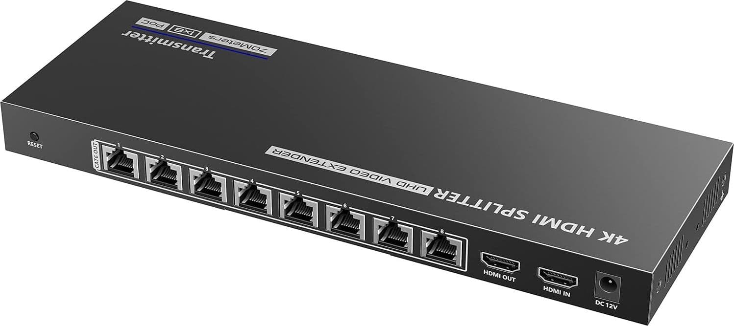 Extender Splitter HDMI 8 vie su Cavo di Rete 70 metri PoC - 5