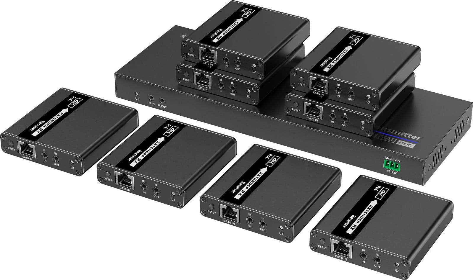 Extender Splitter HDMI 8 vie su Cavo di Rete 70 metri PoC - 6