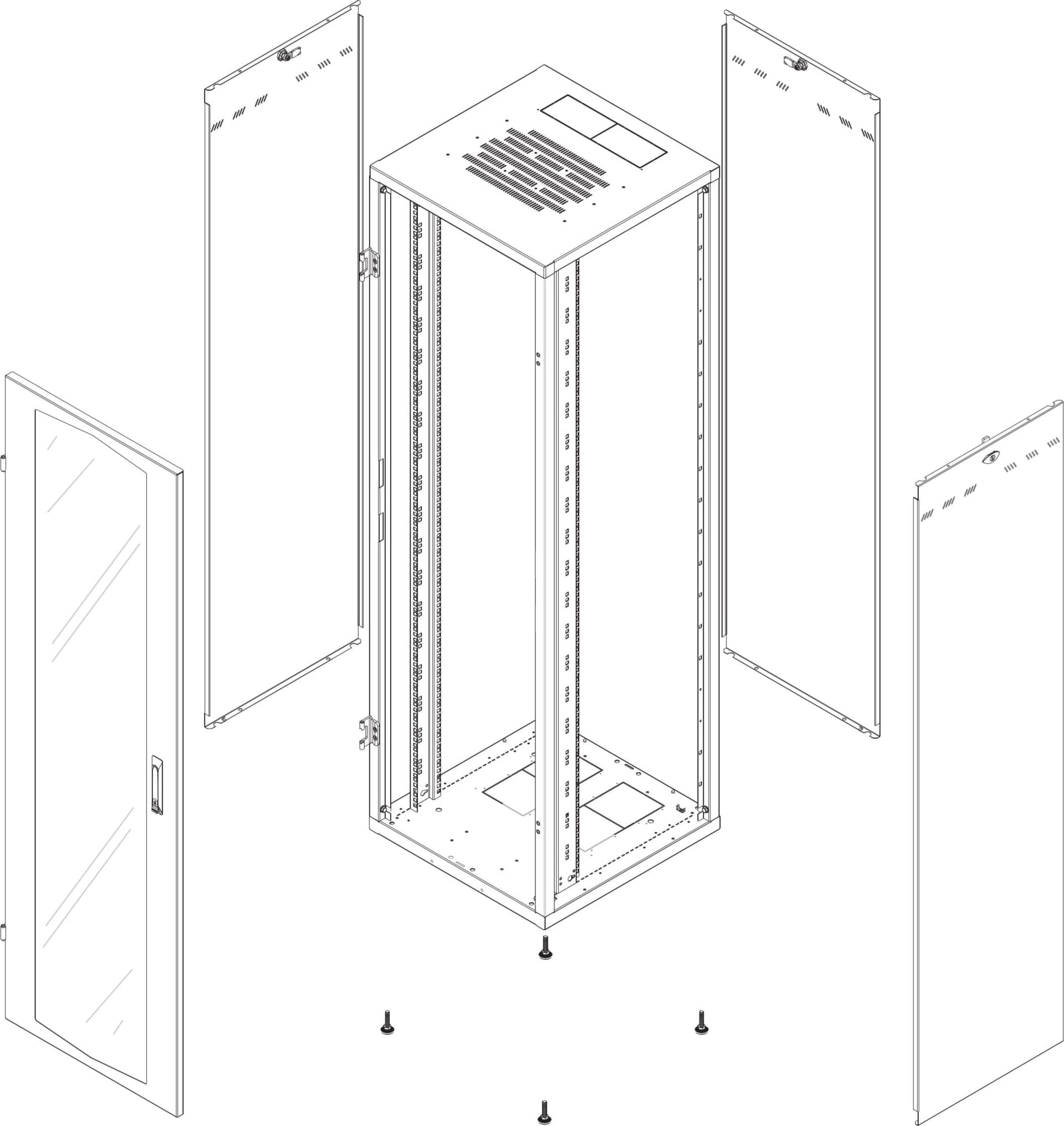 Armadio Rack NextGen 19'' 600x600 20U Nero - 2