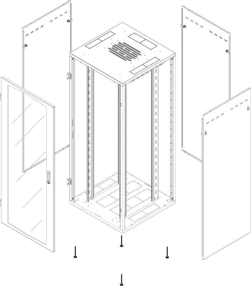 Armadio Server Rack NextGen 1000 19'' 800x1000 33 Unit&agrave Nero - 10