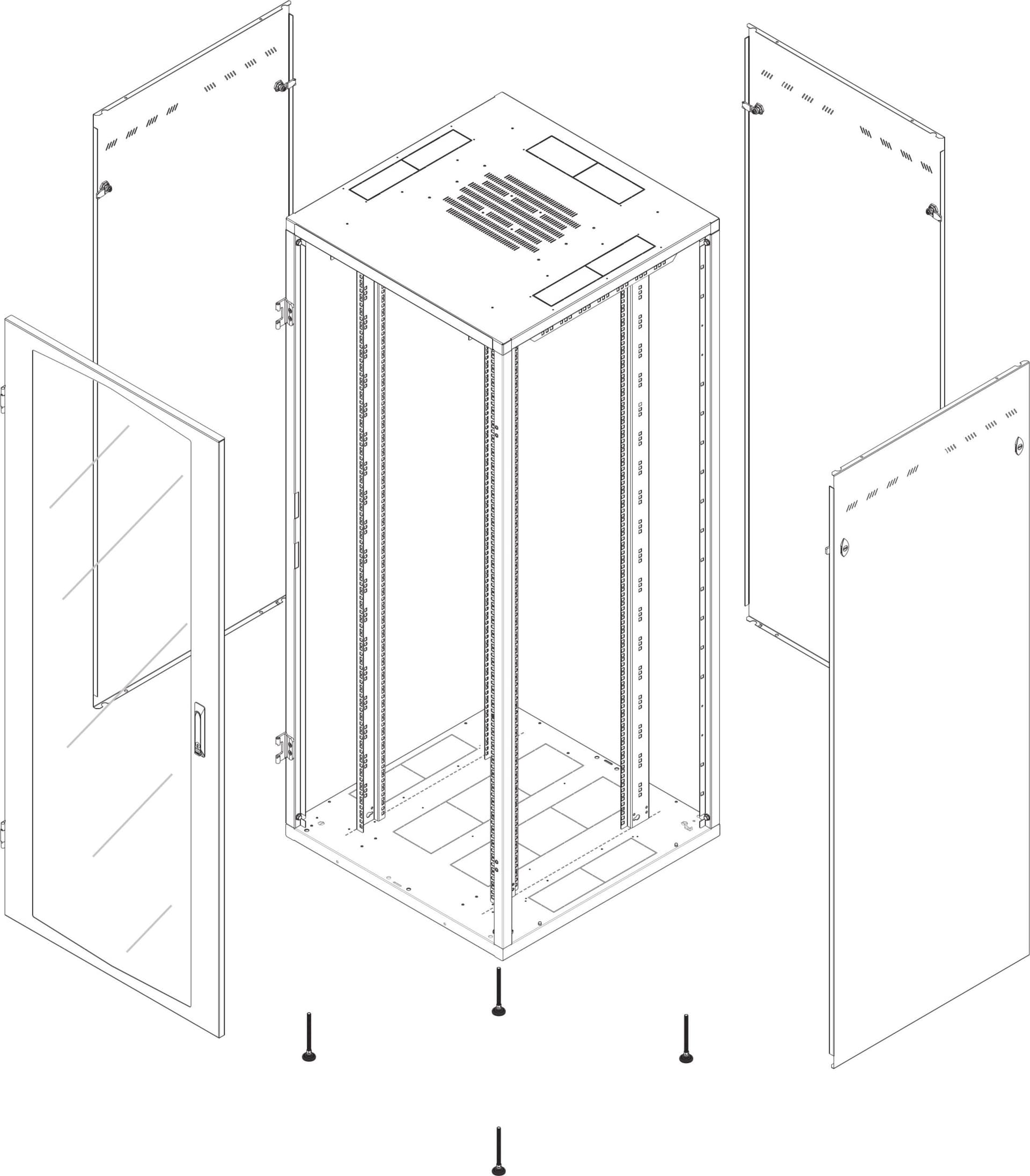 Armadio Server Rack NextGen 1000 19'' 800x1000 38U Nero - 9