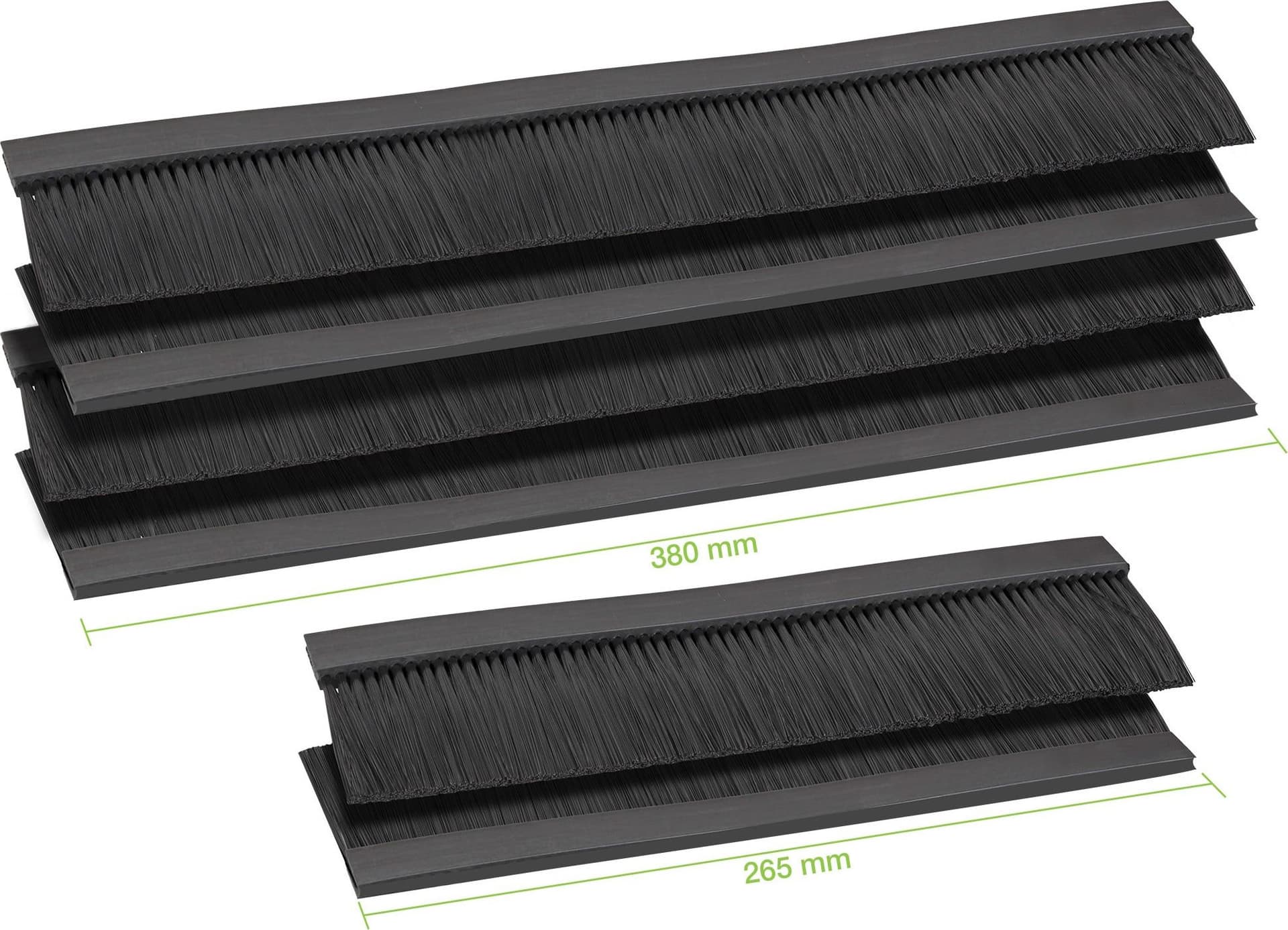 Spazzole Ingresso Cavi per Armadio Rack Due da 265 mm e Quattro da 380 mm - 2