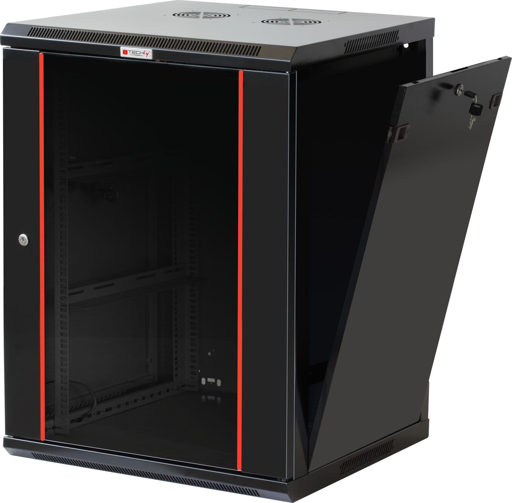 Armadio Rack 19'' a muro 20 unit&agrave sezione unica prof. 450mm Nero - 6