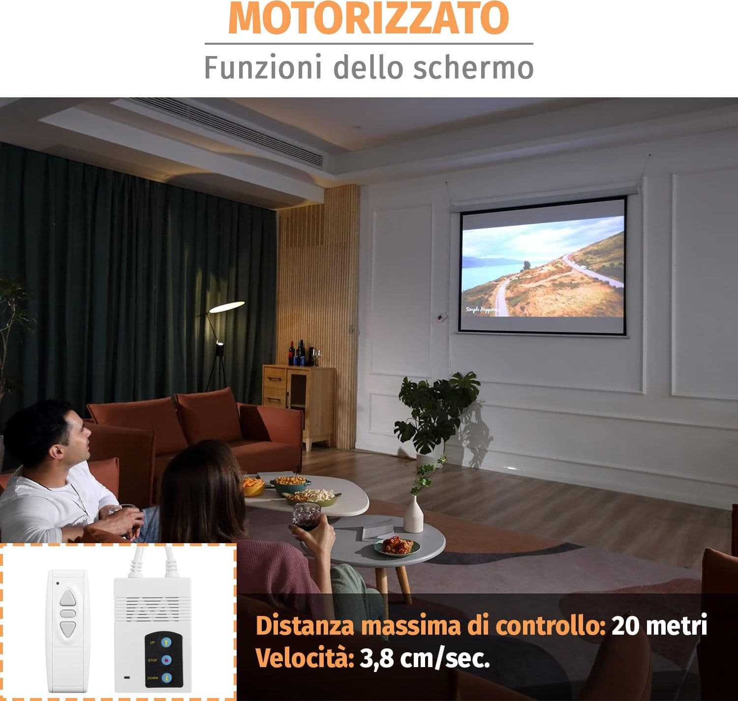 Schermo di Proiezione Motorizzato 112'' 200x200 PSA-112-2 - 3