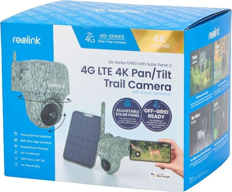 Telecamera da Esterno con Batteria/Pannello Solare 4K 8MP UHD IP64, Serie G450 - 2