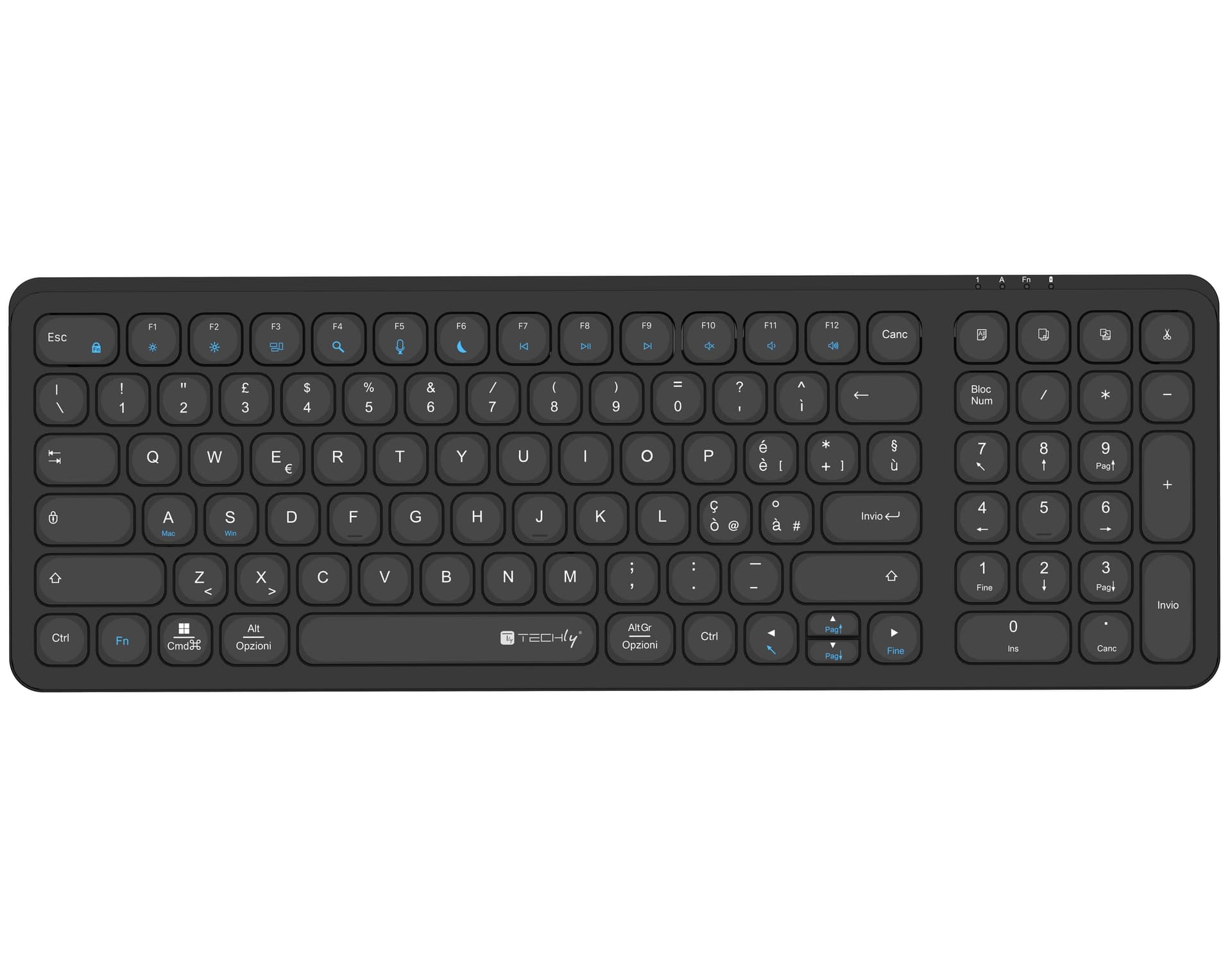 Tastiera Ultrasottile Wireless 2,4 Ghz Nero - 6