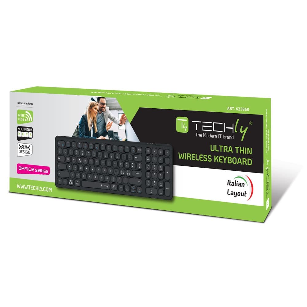 Tastiera Ultrasottile Wireless 2,4 Ghz Nero - 9