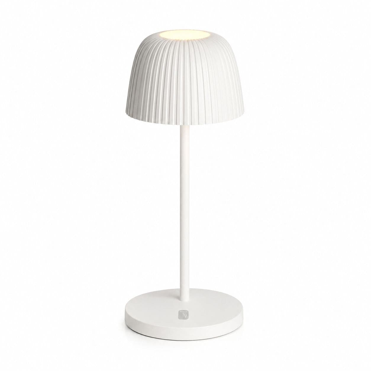 Lampada da Tavolo LED per Esterni con Base di Ricarica Bianca - 14