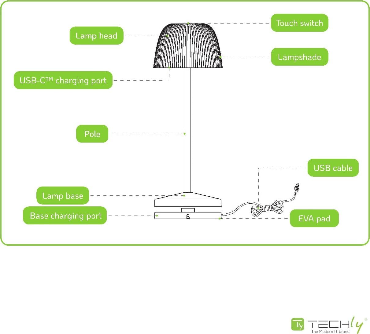Lampada da Tavolo LED per Esterni con Base di Ricarica Bianca - 4